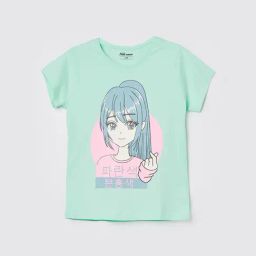 Fame Forever by Lifestyle Girls Green Regular Fit T-Shirt-image-82