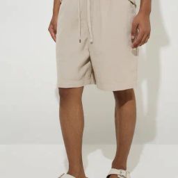 ETA by Westside Beige Relaxed-Fit Mid-Rise Cotton Shorts-picture-40