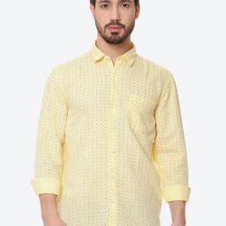 NUMERO UNO Yellow Slim Fit Printed Shirt-picture-8