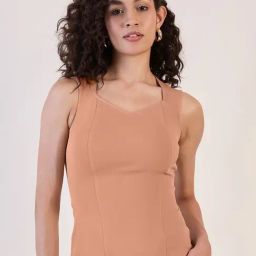 Powersutra BrownSolid Sleeveless Top-image-7