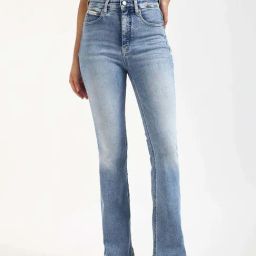 Calvin Klein Jeans Light Blue Cotton Flare Fit Jeans-image-97