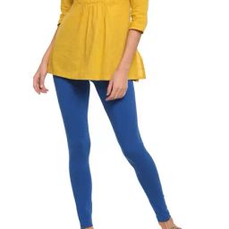 Go Colors Blue Mid Rise Leggings-image-94