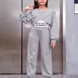 BLOOD PANTHER Girls Long Sleeves Top With Joggers & T-shirt-image-84