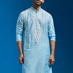 VASTRAMAY Men Yoke Design Thread Work Kurta-image-44