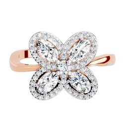 Sparkles Lab Grown Diamond 1.72 Carat Oval Flower Ring 14K ( Ring Size - 5)-image-93