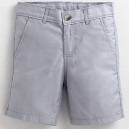 Cherry Crumble By Nitt Hyman Button Closure Solid Rookie Shorts - Grey-image-72
