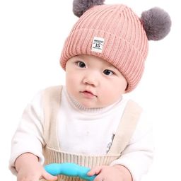 MOMISY Baby Cap Soft Beanie Woolen Hat for Spring Winter Autumn for Newborn Infant Toddler Kids Babies from 1 Year to 5 Years (Pink)-image-9