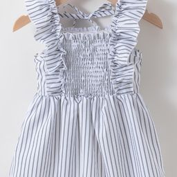 Kookie Kids Striped Frill Sleeves Top - Grey-image-24