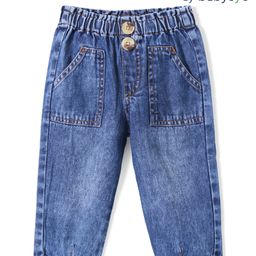 Babyoye 100% Cotton Woven Full Length Solid Color Jeans - Blue-image-29