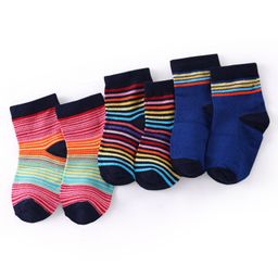 Doodle Poodle Cotton Knit Ankle Length Striped Socks Pack of 3 - Pink Black & Blue-picture-37