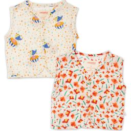 GREENDiGO Muslin Pack Of 2 Sleeveless Floral & Fish Printed Jhablas - Multi Colour-picture-17
