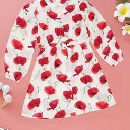 Pantaloons Junior Girls Floral Printed Shirt Dress-picture-2