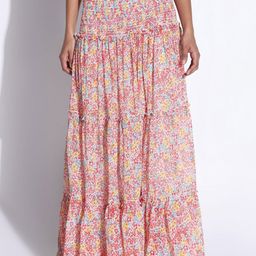 SHOWOFF Floral Printed Tiered Maxi Skirt-image-8