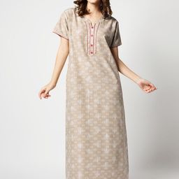 Zeyo Floral Printed Maxi Nightdress-image-63