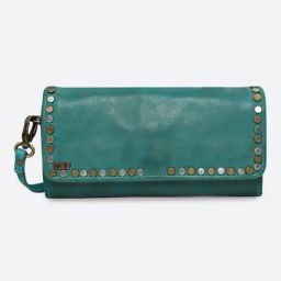 Art N Vintage Olivia Blue Leather Embellished  Clutch-image-76