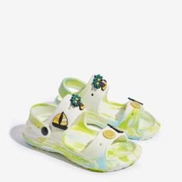 Yellow by Westside White Tie-Dye Design Slingback Sandals-image-20