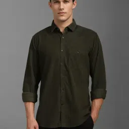 Louis Philippe Green Cotton Slim Fit Shirt-picture-11