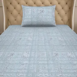 Spaces Abstract Grey 144 TC Cotton Single Bedsheet With Pillow Cover image 4