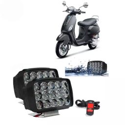 Cartronics 15  LED Fog Light With On/Off Switch for Vespa VXL 150 Black(Set of 2 Pcs)-33