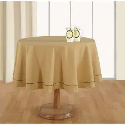 Swayam Beige Cotton 200 TC 6 Seater Round Table Cover- Set of 1-image-37