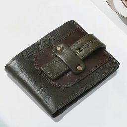 Hidesign WILD WEST  Olive & Brown Casual Leather Bi-Fold Wallet for men-image-75