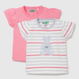 United Colors of Benetton Infant Girls Multi Cotton Striped Top (Pack of 2)-picture-5