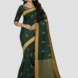 Mimosa Green Woven Saree With Unstitched Blouse-image-77