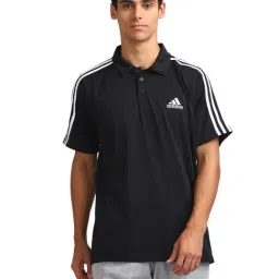 Adidas M 3S PS Black Striped Polo T-Shirt-image-49