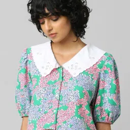 Only Multicolor Regular Fit Crop Shirt-image-32