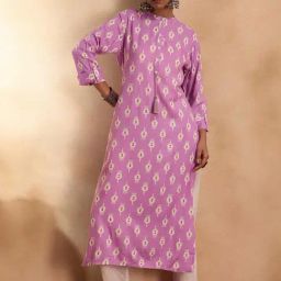 Indo Era Purple Printed Straight Kurta-image-28