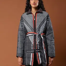 aarke Ritu Kumar Black Printed Puffer Jacket-picture-44