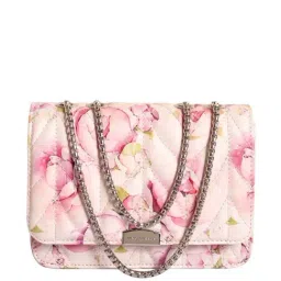 Lino Perros Pink Printed Medium Sling Handbag-16