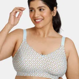 Zivame Light Blue Print Half Coverage T-Shirt Bra-picture-12