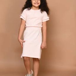 LilPicks Kids Light Pink Printed T-Shirt Dress-picture-17