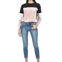 NUMERO UNO Multicolor Cotton Color-Block Sweatshirt image 4