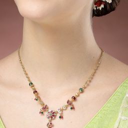 NVR Gold-Plated Stones Studded & Beaded Chain-image-16