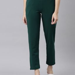 Go Colors Women Solid Regular Fit Mid-Rise Cotrton Trouser-picture-33