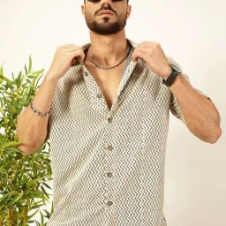 Thomas Scott Black Crochet Regular Fit Strips casualshirts-image-4