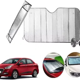 Auto Pearl F271 Dashboard Sun Shade Cover with Suction Cup for Xcent (Silver)-picture-23