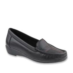 MediFeet Women's Black Wedge Loafers-image-74