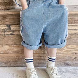 LULU & SKY Girls Washed Loose Fit Denim Shorts Technology-image-53