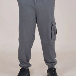 Kiddopanti Boys Dark Grey Solid Track Pants-image-55
