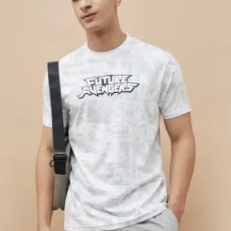 Fame Forever By Lifestyle White Cotton Regular Fit Printed T-Shirt-picture-6