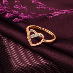 Silberry 92.5 Sterling Silver Rose Gold Heart Swirl Ring-image-84