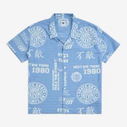 Y&F Kids by Westside Blue Text Pattern Resort-Fit Shirt-image-28