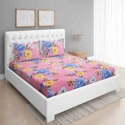 Romee Pink Microfibre Floral Bed Sheets-image-90
