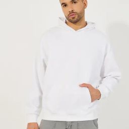 Styli White Relaxed fit Printed Hooded Sweatshirts-image-68