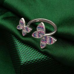 Silberry 92.5 Sterling Silver Barbie Wings Ring-image-32