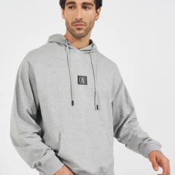 Styli Grey Relaxed fit Solid Hooded Sweatshirts-picture-34