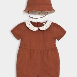 Mi Arcus Girls Brown Cotton Jumpsuit-image-29